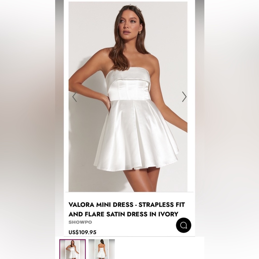 White Valora mini dress showpo size 12